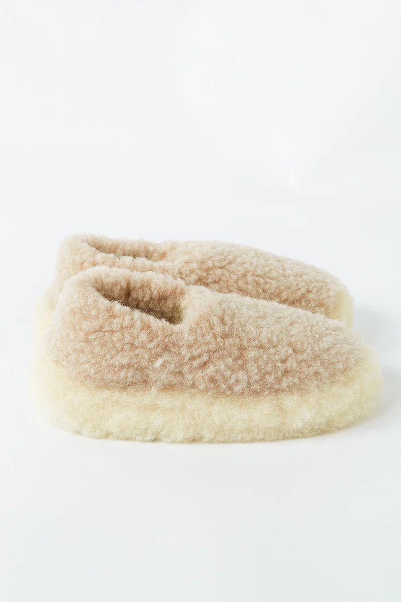 Beige Wool Slippers - Cushendale Woollen Mills